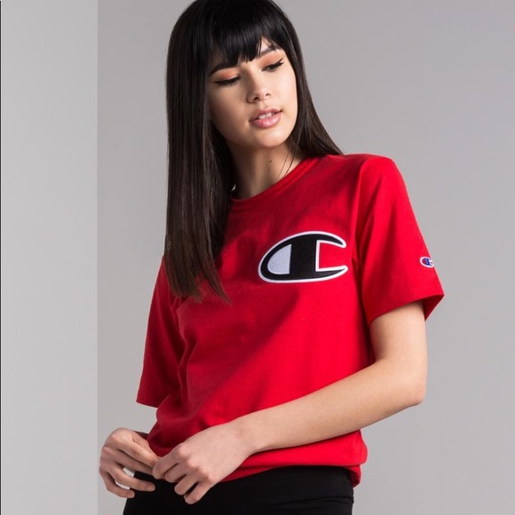 red champion shirt womens